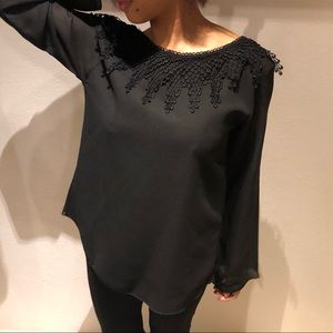 SOLD Open-Back Lace-Draped Top